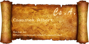 Csasznek Albert névjegykártya