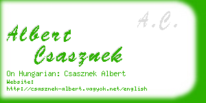 albert csasznek business card